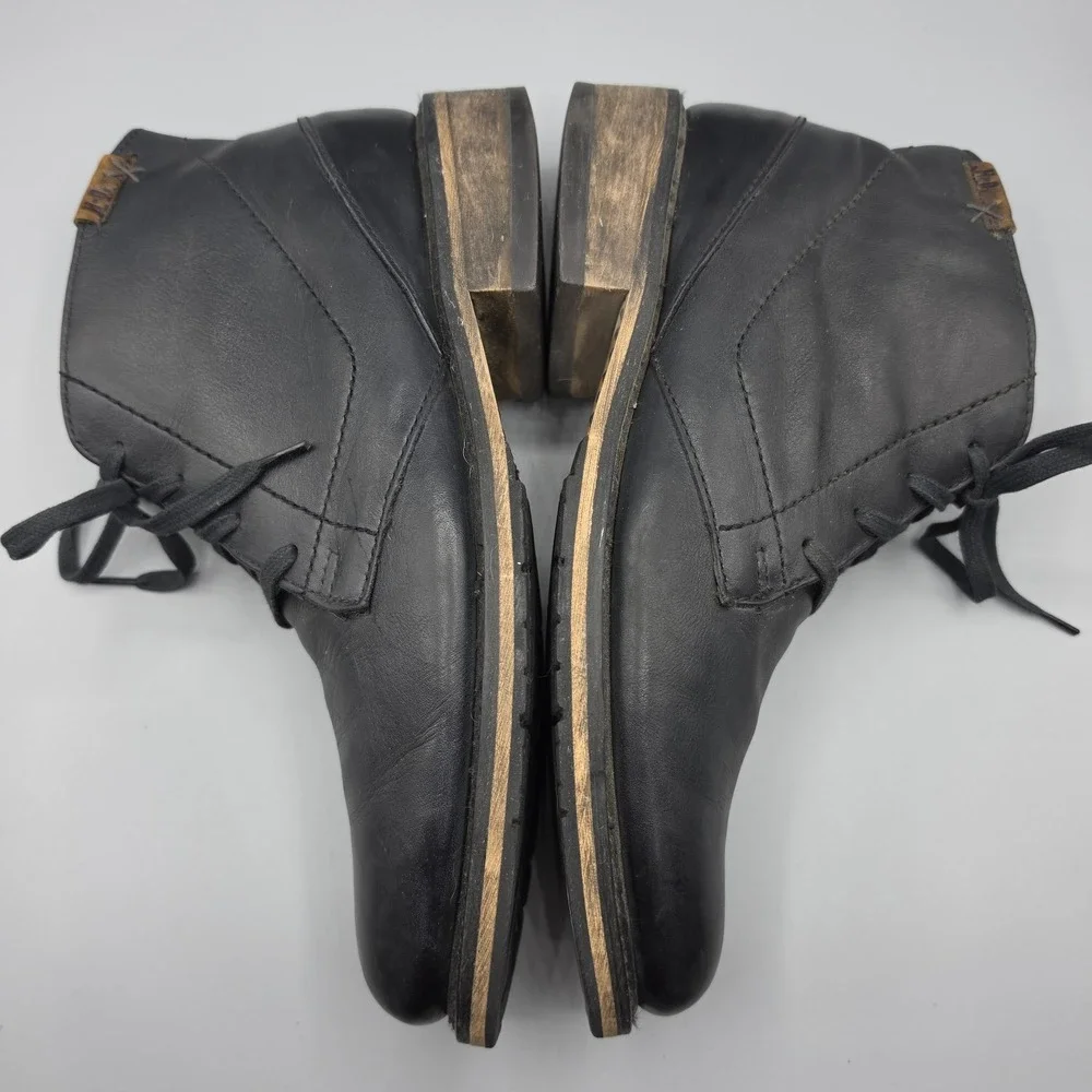 Harley Davidson Chukka Boots Mens 9.5 Black Leather Ankle Moto Biker Vibram Sole